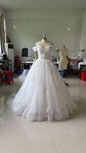 Bride Starry Sky Small Tail Mori Style Slim Lace Wedding Dresses