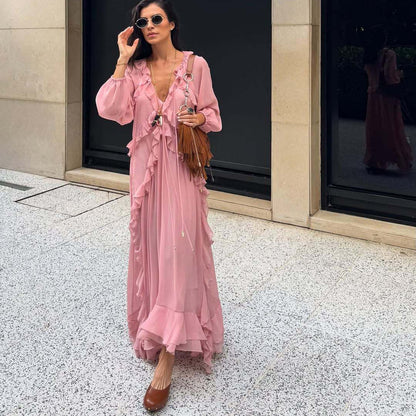 Women's Classy Laminated Decoration Long Dress Dresses