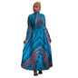 Women's Large Long-sleeved Printed Pleated Two-piece Suits