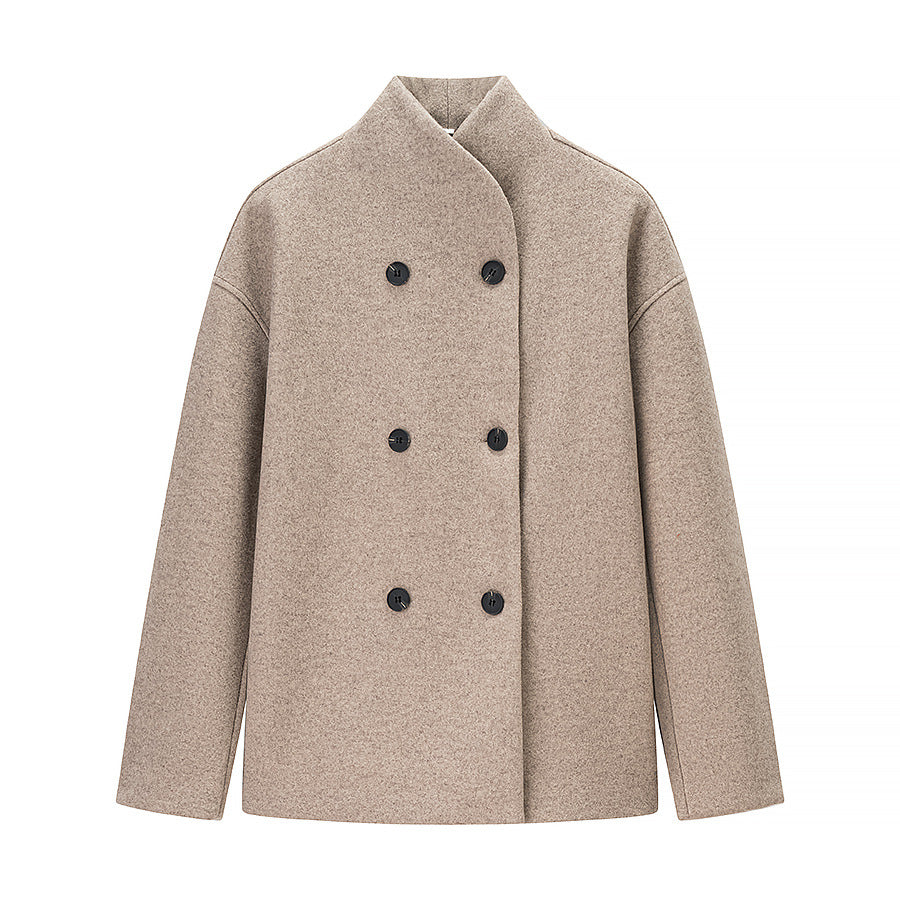 Color Woolen Overcoat Casual Temperament British Coats