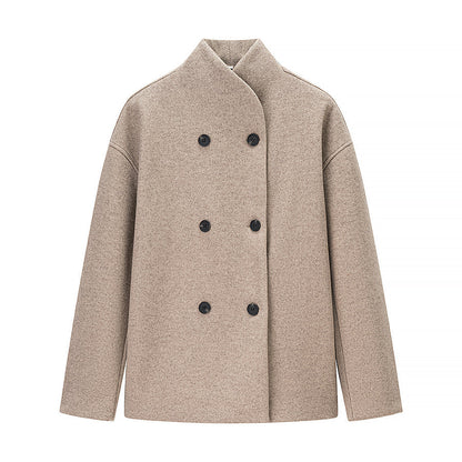 Color Woolen Overcoat Casual Temperament British Coats