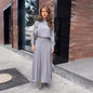 Solid Color High Waist Pleated Dress Dresses
