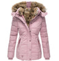Women's Fur Collar Cotton Clothes Zipper Slim Coats