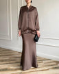 Women's High-grade Solid Color Satin Long Sleeve Jackets