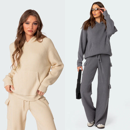 Women's Glamorous Fashion Hooded Sports Casual Suits