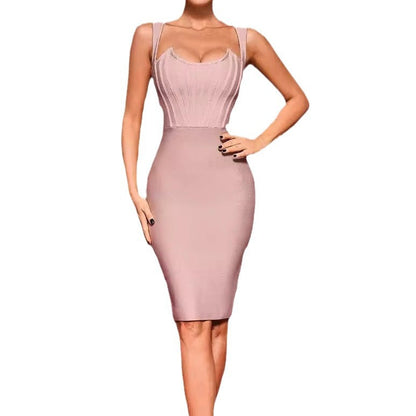 Nude Sleeveless Slim Fit Independent Design Niche Dresses