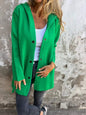 Women's Fashion Single-breasted Long Sleeve Solid Color Coats