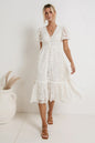 Lace Dress Sleeve Hollow Single-breasted Waist Shorts