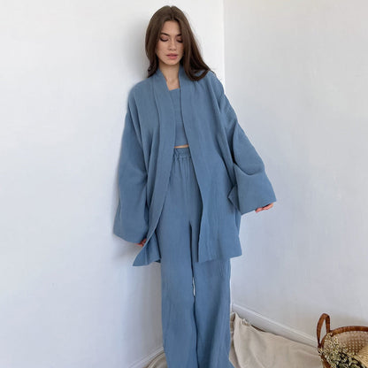 Women's Spring French Style Loose Gauze Shirt Suits
