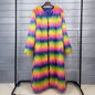 Falling Extended Furry Rainbow Color Goat Coats