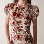 High-grade Burnt Round Neck Sleeve Mid-length Dresses