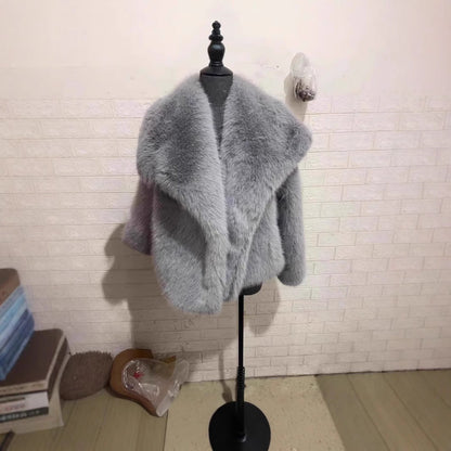 Women's Fur Clothes Fashion Imitation Fox Lapel Coats