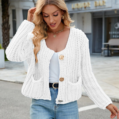 Women's Solid Color Thick Needle Loose Soft Glutinous Sweaters