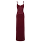 Women's Red Suspender Dress White High Waist For Dresses