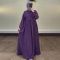 Women's Autumn Solid Color Casual Style Lantern Sleeve High Dresses