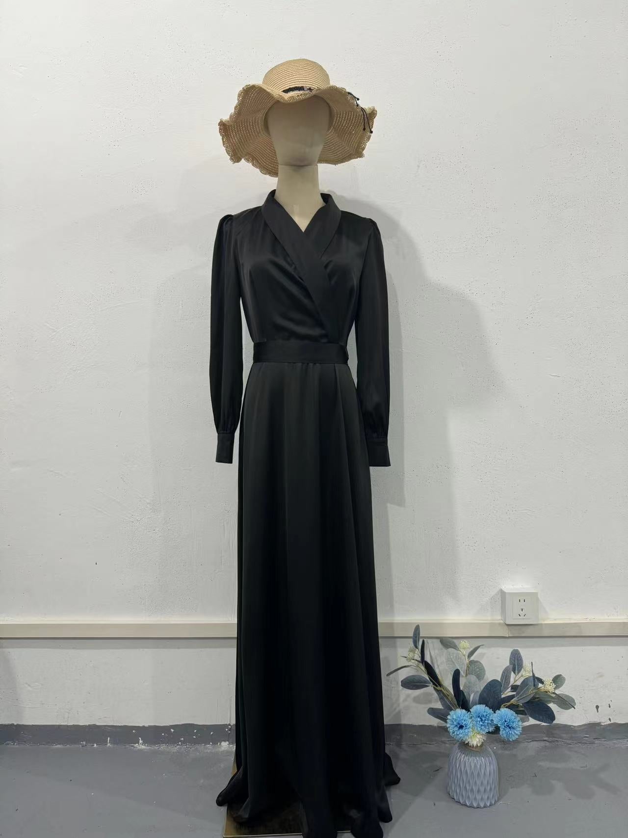 Elegant Spring Long Tie Sleeves Dress Dresses