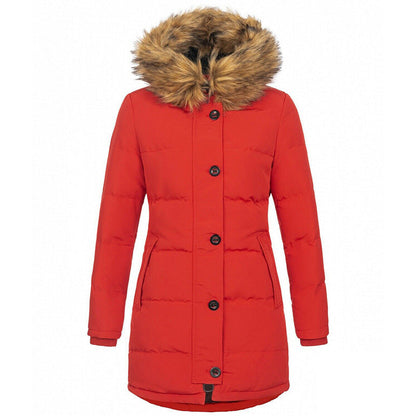 Long Sleeve Thermal Zipper Winter Mid-length Coats