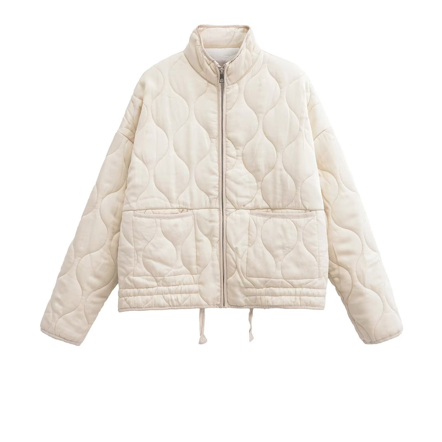 Women's Wear Commuting Fashion Stand Collar Diamond Coats
