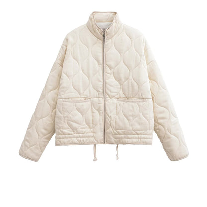 Women's Wear Commuting Fashion Stand Collar Diamond Coats