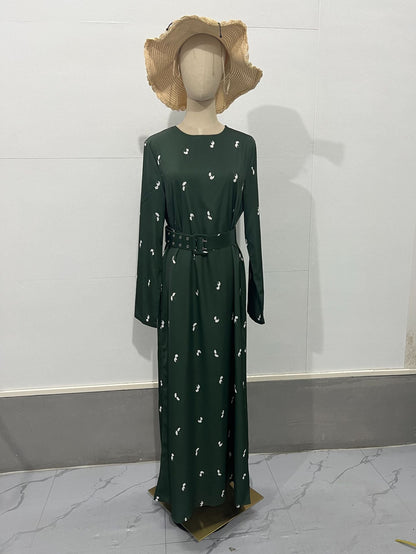 Long Sleeves Slim Fit Ruffled A- Dresses