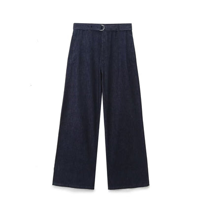 Women's Autumn Fashion Casual Bow Tie Denim Shirt Suits