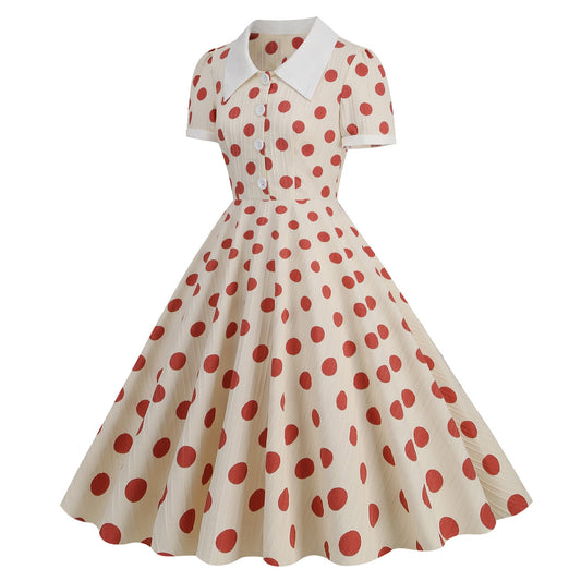 Retro Graphy Date Commuting Elegant Sisters Party Picnic Outing Dresses