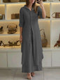 Linen Tight Waist Long Shirt Wide Suits