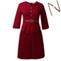 Women's Three-quarter Sleeve Fashionable Elegant Pleated Dress Dresses