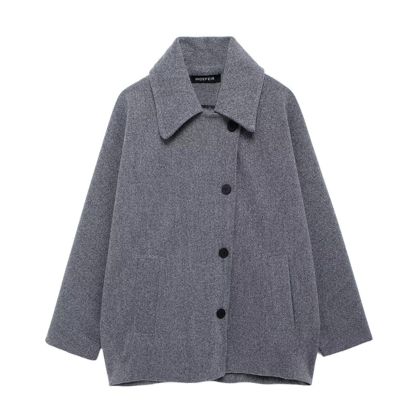 Women's Creative Wool Blend Loose Overcoat Coats