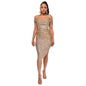 Women's French Style Pleated Sequined Split Elegant Dresses