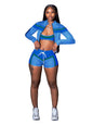 Women's Wear Printed Long-sleeved Halter Wrapped Chest Strap Hot Suits