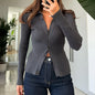 Women's Casual Simple Solid Color Long-sleeved Shirt Blouses
