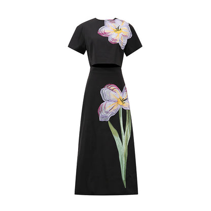 Women's Summer Retro Slim Fit Slimming Beautiful Flower Suits