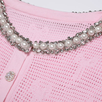 High Quality Beaded Summer Fashionable Knitted Slim Fit Dresses