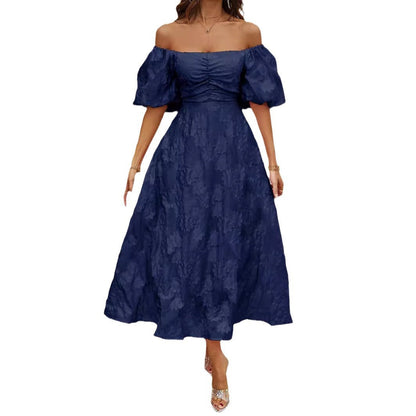 Women's Summer French Style Pettiskirt Puff Sleeve Dresses