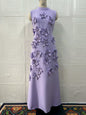 Women's Long Dress Stitching Three-dimensional Flower High Waist Design Dresses