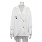 Women's Commuter Collar Long Sleeve Loose Shirt Blouses