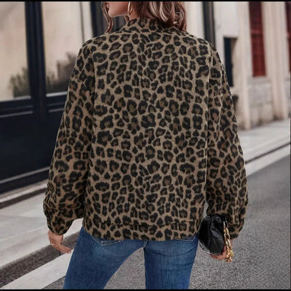 Women's Loose American Shirt Lazy Spring Leopard Coats