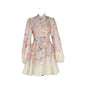 Design High Version Single-breasted Stand-up Collar Puff Sleeve Dresses