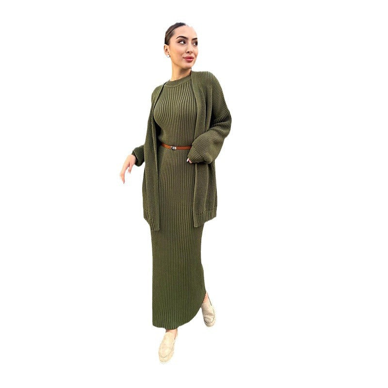 Casual Round Neck Slim Fit Idle Style Cardigans