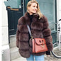 Women's Graceful Fur Imitation Fox Stitching Coats
