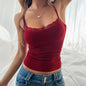 Women's Sexy Slim Fit Solid Color Thread Tops