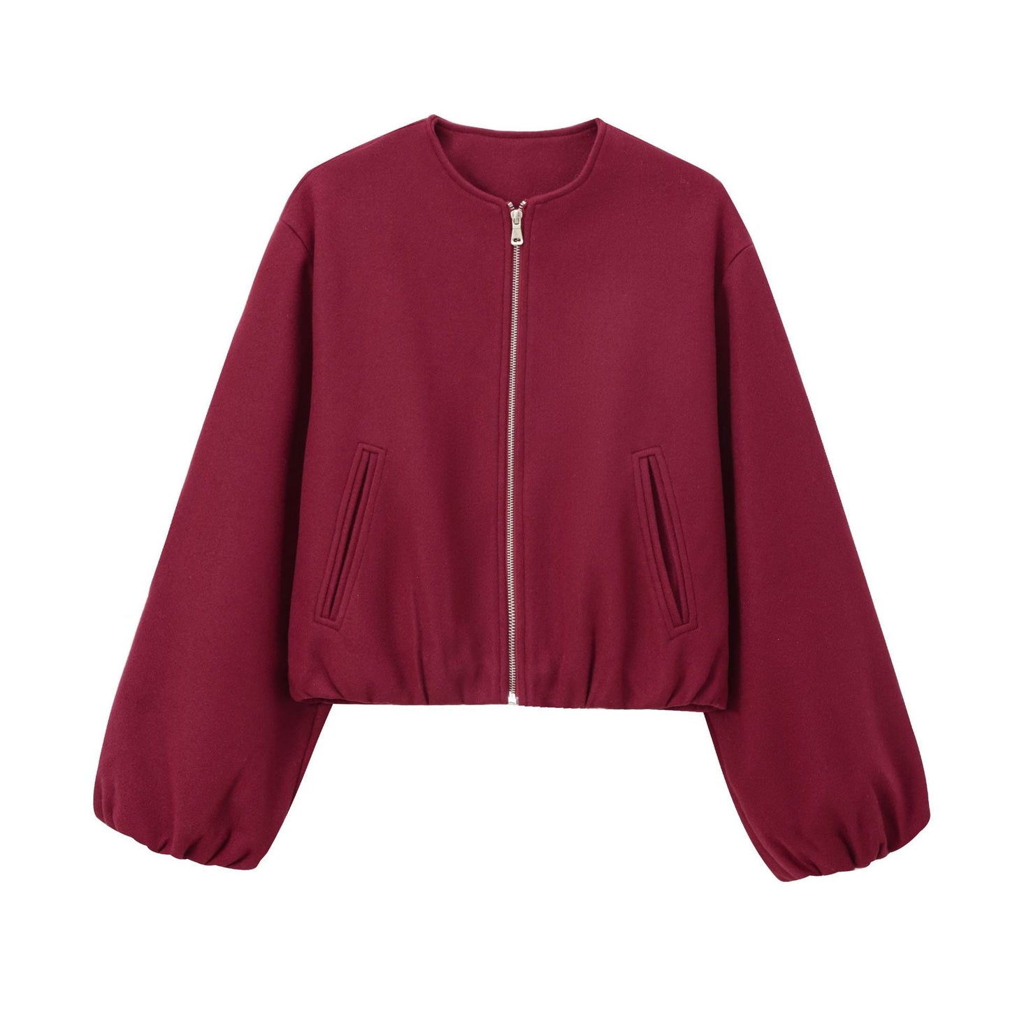Women's Spring Soft Pilot Round Neck Zipper Jackets