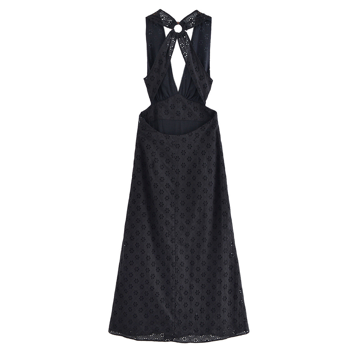 Women's Spring Hollow Embroidered Pullover Halter Backless Clothing
