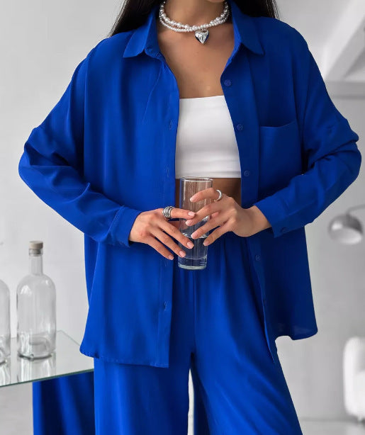 Women's Solid Color Pocket Casual Trousers Cardigans