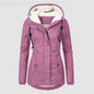 Women's Common Style Hooded Long-sleeved Zipper Pocket Coats