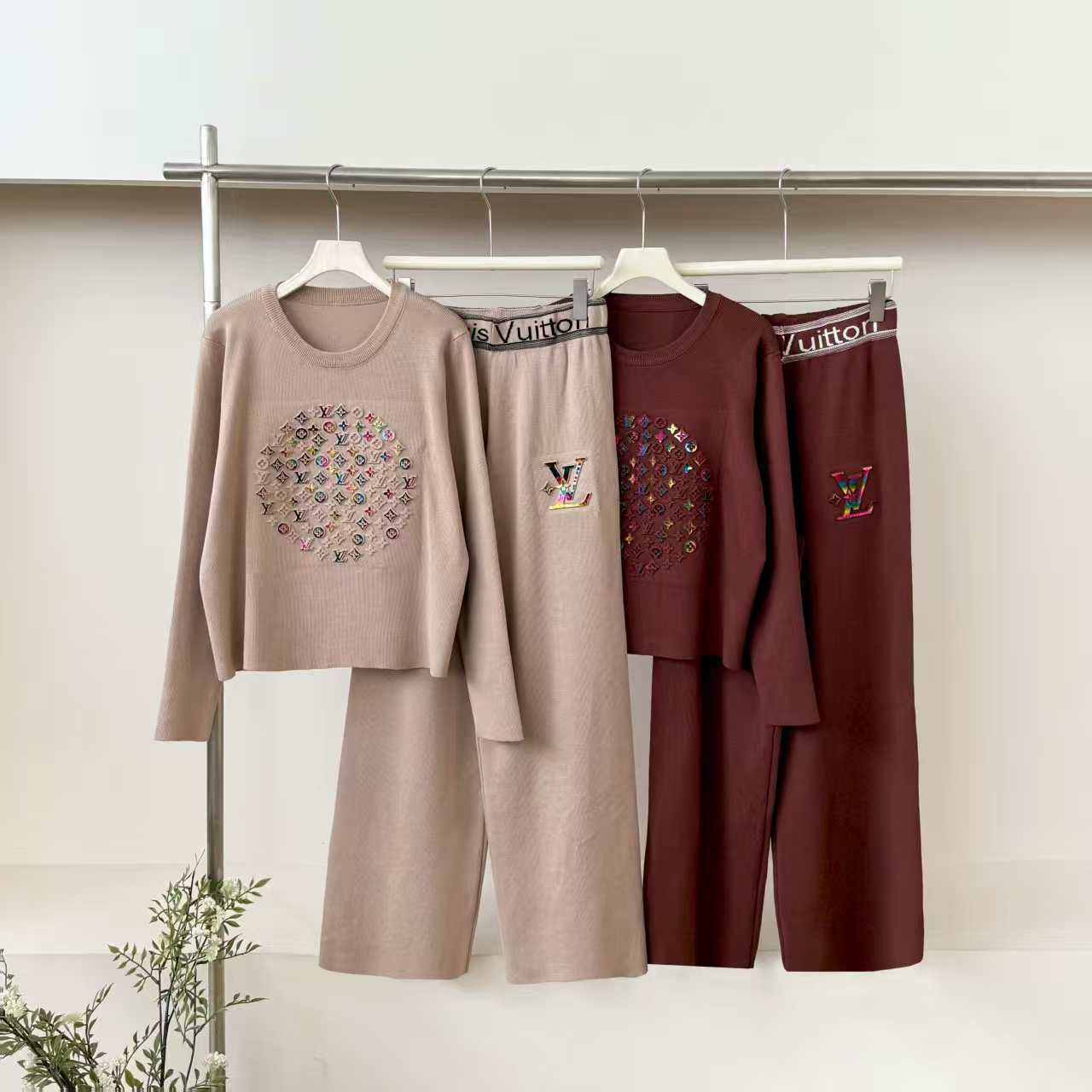 Casual Fashion Round Neck Versatile Knitted Suits