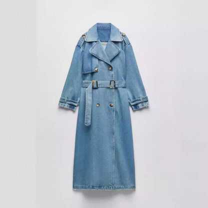 Double Breasted Belt Decorative Female Versatile Coats