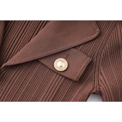 Early Spring Long Sleeve Collar Metal Suits
