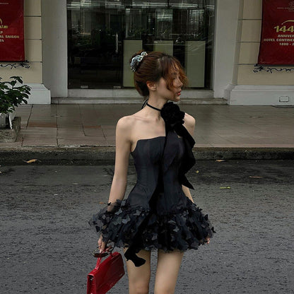 Women's Solid Color High Waist Fashion Tube Dresses